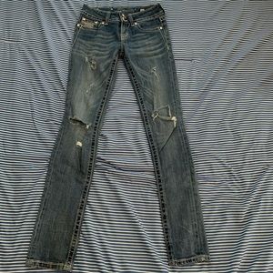 Miss Me low rise Skinny Jeans w Rhinestone detail